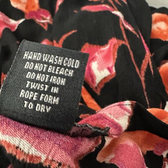 Vtg American Angel Dress Womens 3X Black Floral Maxi Flowy Gauzy Semi Sheer 90s - Picture 10 of 16